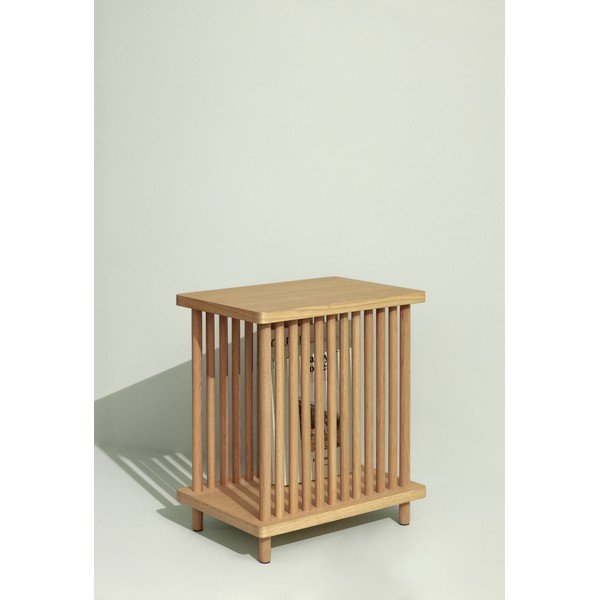 Tavolino con contenitore in rovere naturale 27x37 cm Acorn - Hübsch-image-3