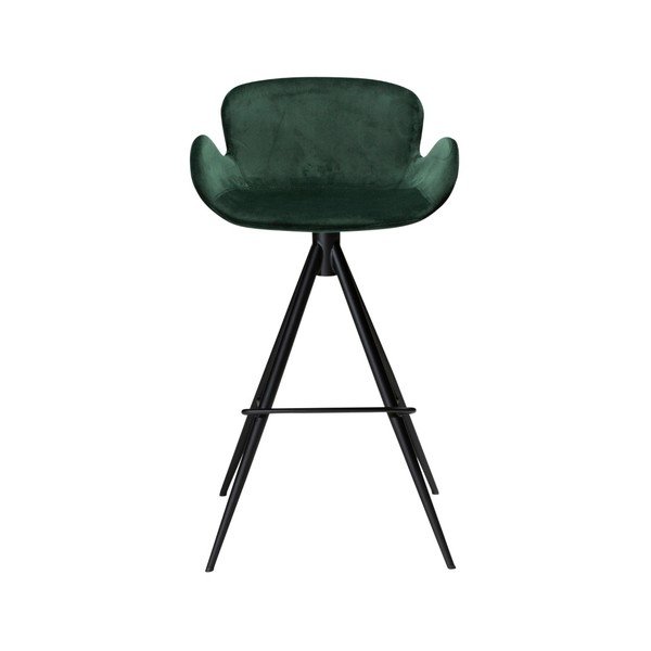Tmavě zelená barová židle DAN–FORM Denmark Gaia Velvet, výška 98 cm-image-1
