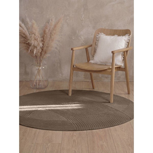 Tappeto rotondo marrone in lana ø 200 cm Kensington Victoria – Ted Baker-image-1