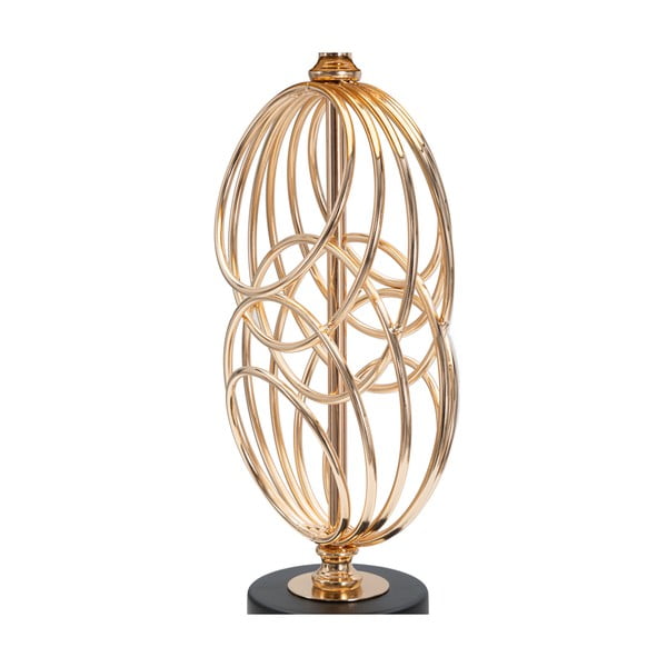 Lampada da tavolo con paralume in tessuto nero e oro (altezza 58,5 cm) Circly - Mauro Ferretti-image-4