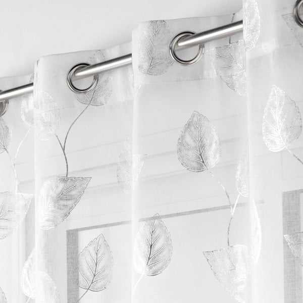 Tenda in bianco e argento 140x280 cm Edelia - douceur d'intérieur-image-1