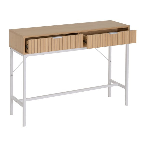 Tavolo consolle di colore naturale con effetto rovere 30x100 cm Mid-Lines – Casa Selección-image-1
