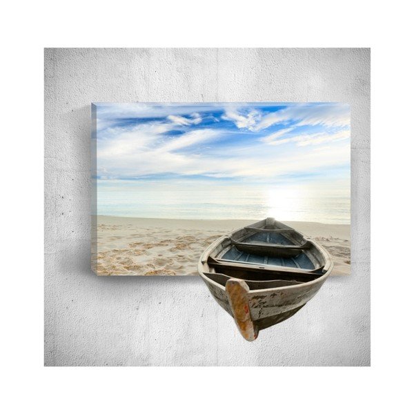Nástěnný 3D obraz Mosticx Boat On Beach, 40 x 60 cm
