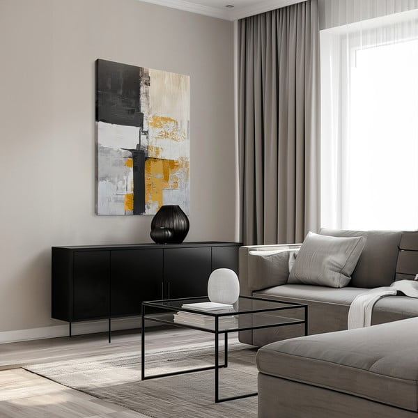 Quadro con elementi dipinti a mano 70x100 cm Jade – Styler-image-1