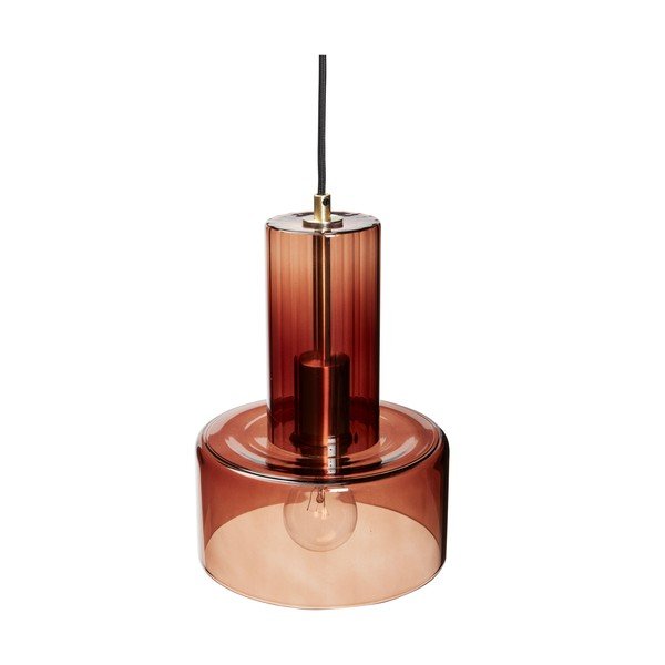 Lampadario dimmerabile marrone con diffusore in vetro ø 20 cm Ripple - Hübsch-image-2