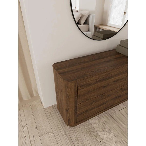 Credenza colore naturale scuro con effetto rovere 160x75x40 cm Atmore – Actona-image-1