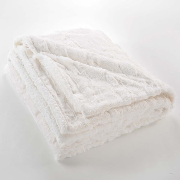 Coperta color crema in micropile 180x220 cm Foxy – douceur d'intérieur