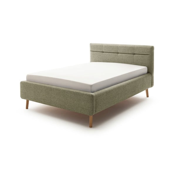 Letto matrimoniale imbottito verde con contenitore con griglia 140x200 cm Lotte - Meise Möbel