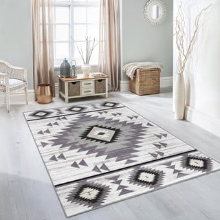 Tappeto in grigio chiaro lavabile 80x150 cm Ethnic Geo – Mila Home