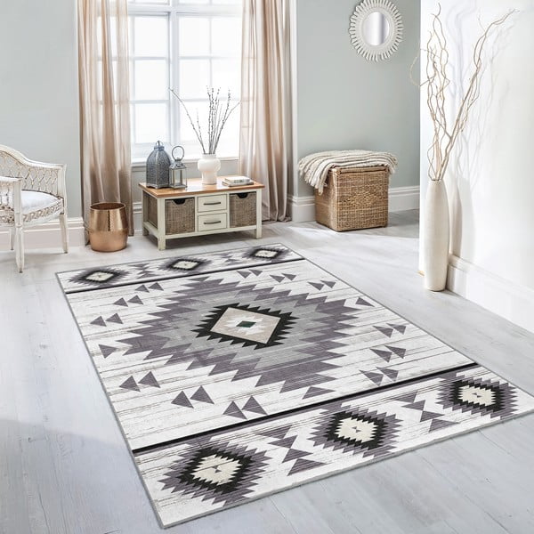 Tappeto in grigio chiaro lavabile 120x180 cm Ethnic Geo – Mila Home-image-1