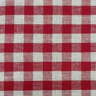 Tappeto rotondo in lino rosso per albero di natale ø 125 cm Red Gingham - Linen Tales