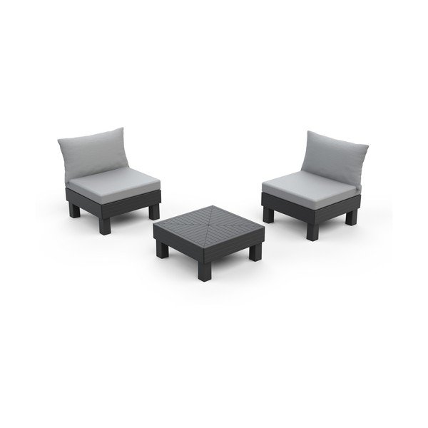 Set da giardino grigio per 2 persone Cantara - Keter-image-2