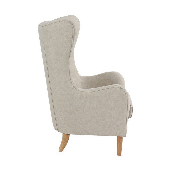 Poltrona in lino con orecchie beige Miriam - Max Winzer-image-3