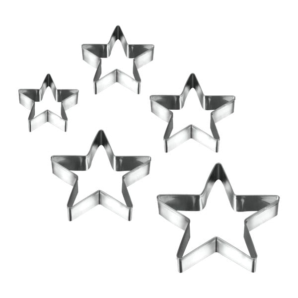 Set di 5 tagliabiscotti a forma di stella - Metaltex