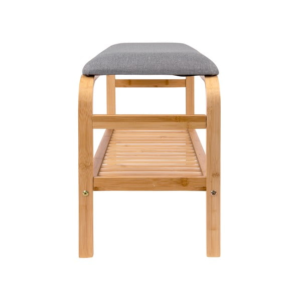 Scarpiera con seduta di colore naturale in bambù Dure – Leitmotiv-image-1