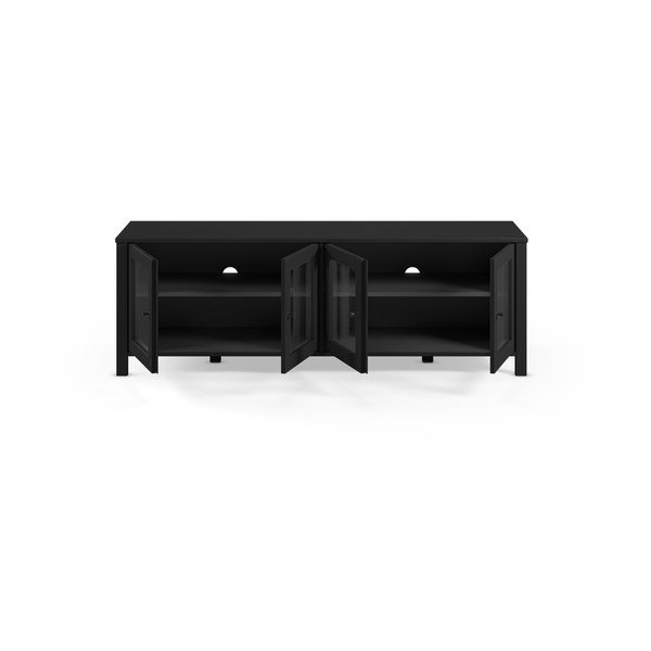 Mobile TV nero in pino massiccio 150x50x40 cm Alessandra – Marckeric-image-3