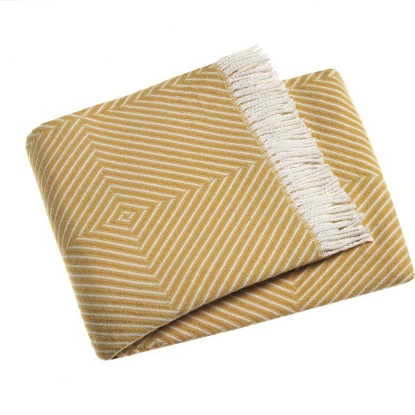 Plaid giallo con contenuto di cotone , 140 x 180 cm Tebas - Euromant