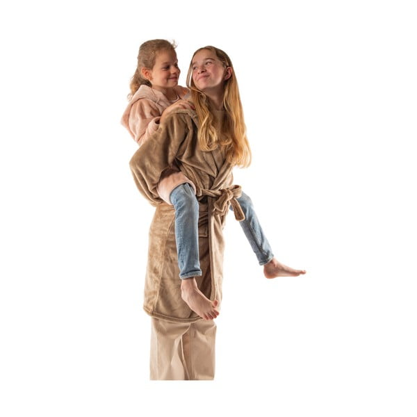 Accappatoio per bambini marrone in micropile Delux – Tiseco Home Studio-image-2