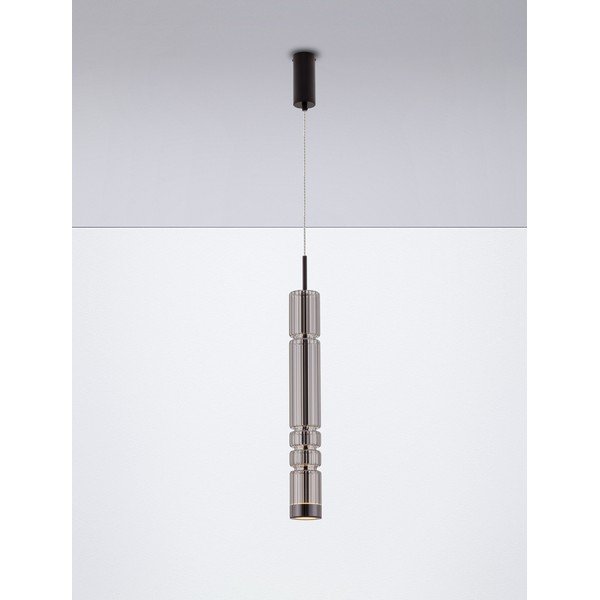 Lampadario LED grigio in vetro ø 8 cm Bento – Nova Luce-image-4