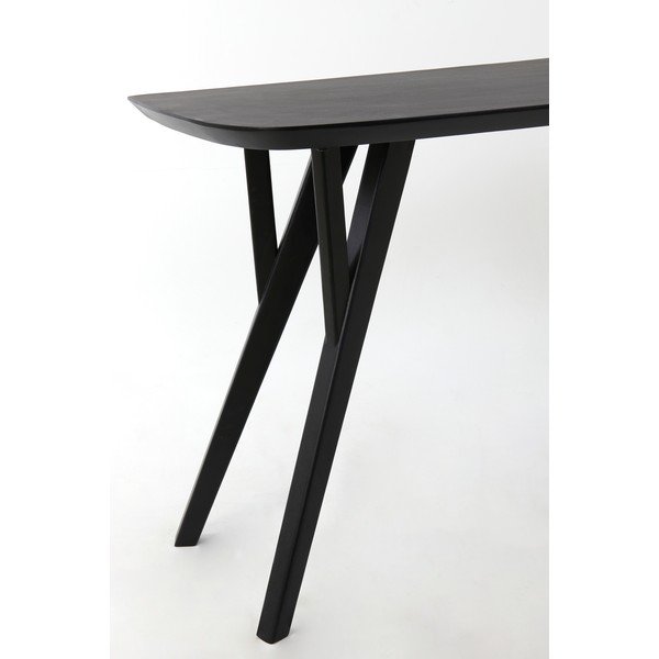 Tavolo consolle nero opaco in acacia massiccia 44x160 cm Quenza – Light & Living-image-4