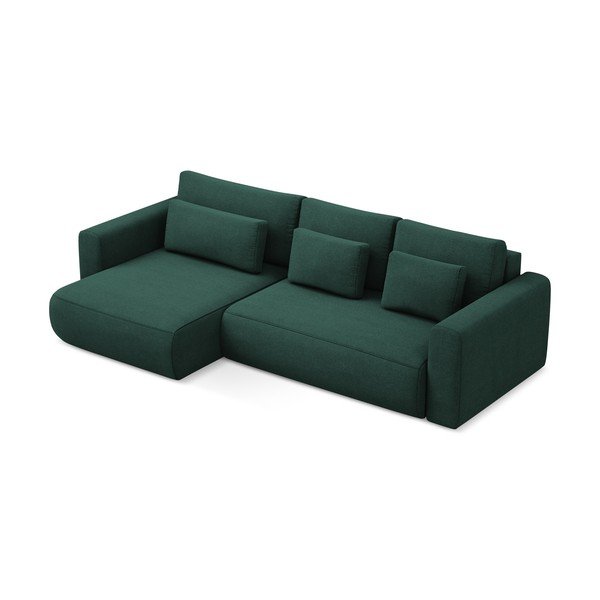 Divano angolare verde allungabile/con contenitore (con penisola a sinistra/con chaise lounge) Kapua – Makamii-image-2