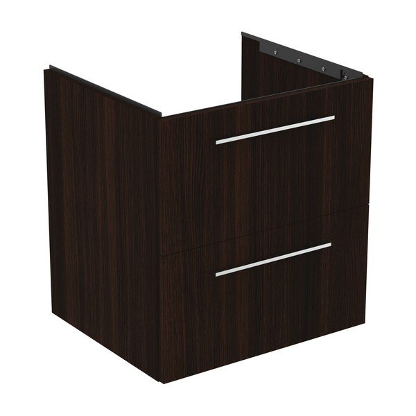 Mobile per lavabo marrone scuro in rovere naturale a sospensione 60x63 cm i.Life B - Ideal Standard-image-3