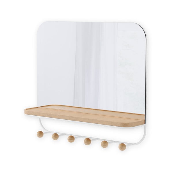 Appendiabiti da parete in legno di faggio bianco naturale con ripiano Estique - Umbra-image-3