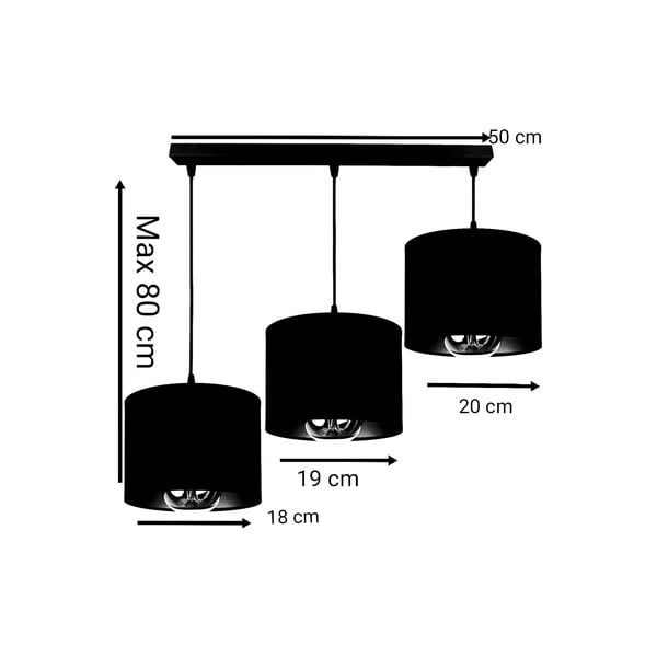 Lampada a sospensione nero/blu 50x80 cm 3 - Magenta Home-image-1