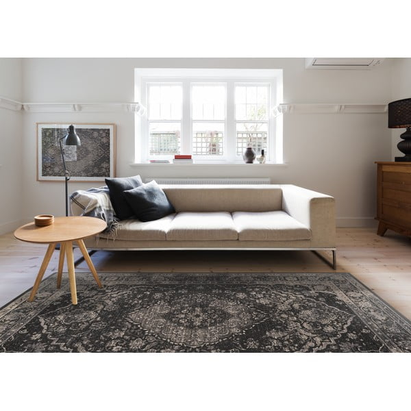 Tappeto in lana grigio scuro 100x180 cm Zana - Agnella-image-1