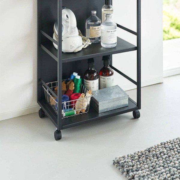 Carrello portaoggetti nero in metallo 42x84,5x32 cm Tower – YAMAZAKI-image-3