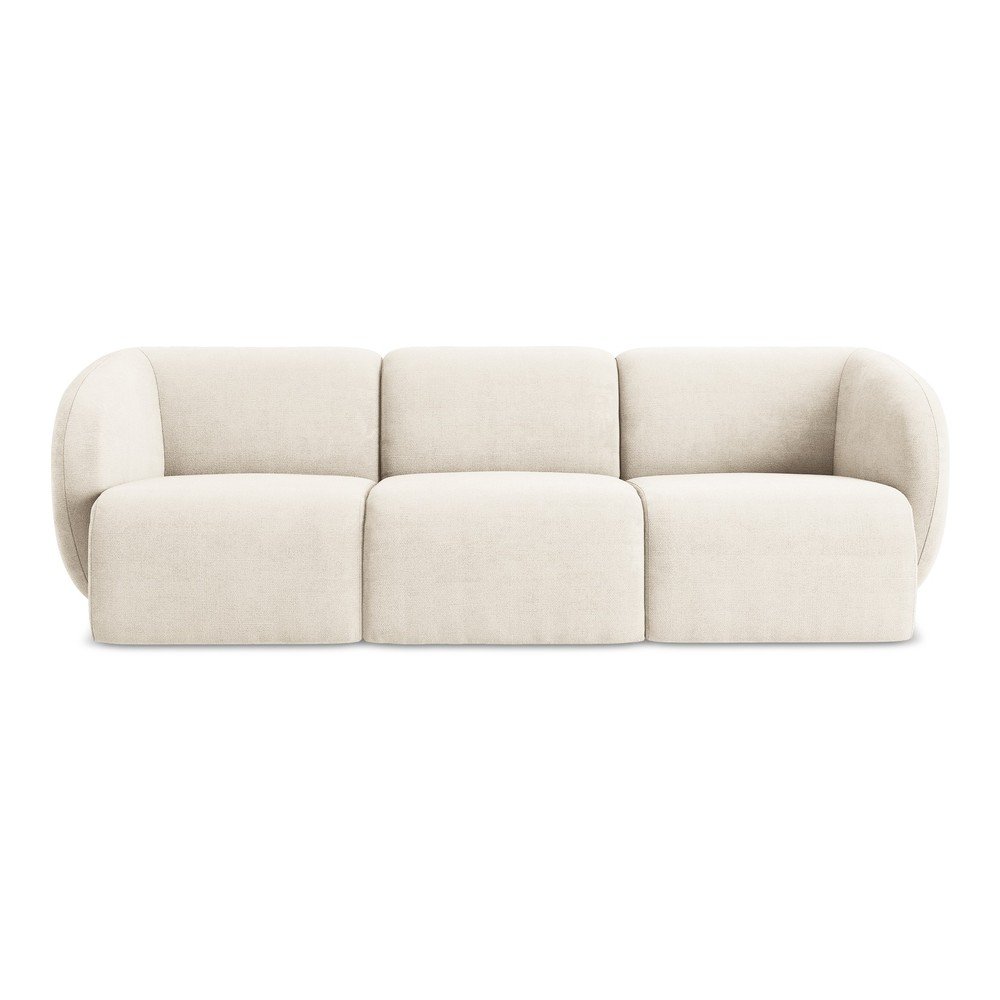 Divano beige con rivestimento in ciniglia 244 cm Lani – Makamii | Divani