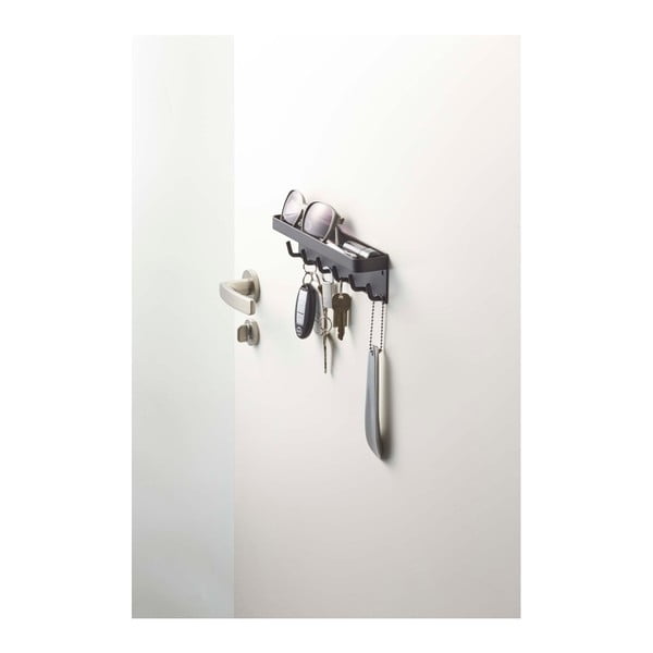 Portachiavi a parete nero con ripiano Smart - YAMAZAKI-image-4