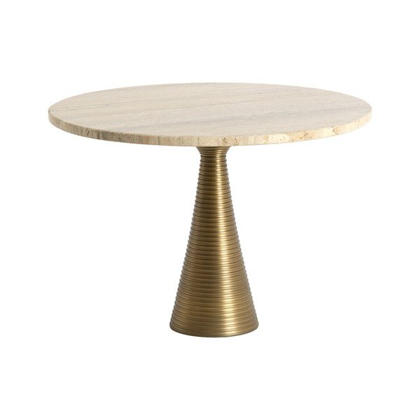 Tavolino da salotto rotondo color bronzo/colore naturale chiaro con piano in pietra ø 50 cm Bahia – Light & Living