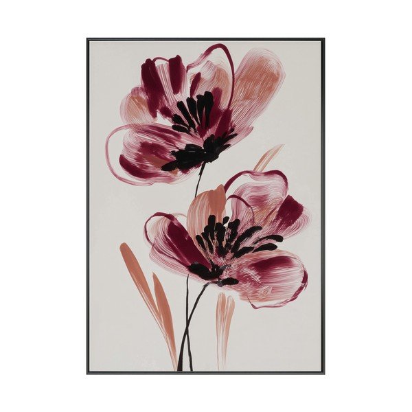 Dipinto stampato con cornice inclusa/dipinto su tela 70x100 cm Burgundy Blooms – Styler