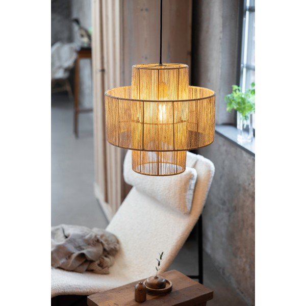 Lampada a sospensione in colore naturale con paralume in juta ø 40 cm Soga - Markslöjd-image-1