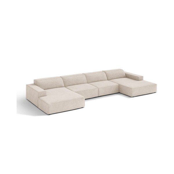 Divano angolare componibile color crema (a U) Jodie – Micadoni 
