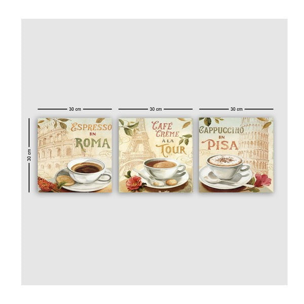 Dipinti in set di 3 pezzi 30x30 cm Italy - Wallity-image-2
