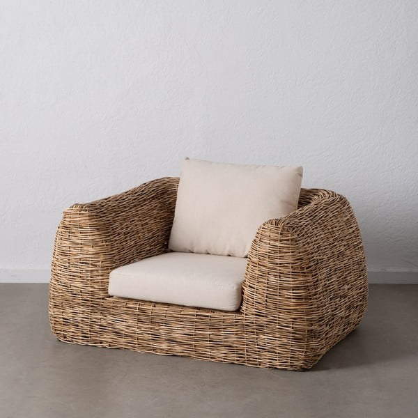 Poltrona in rattan bianca - Ixia-image-1