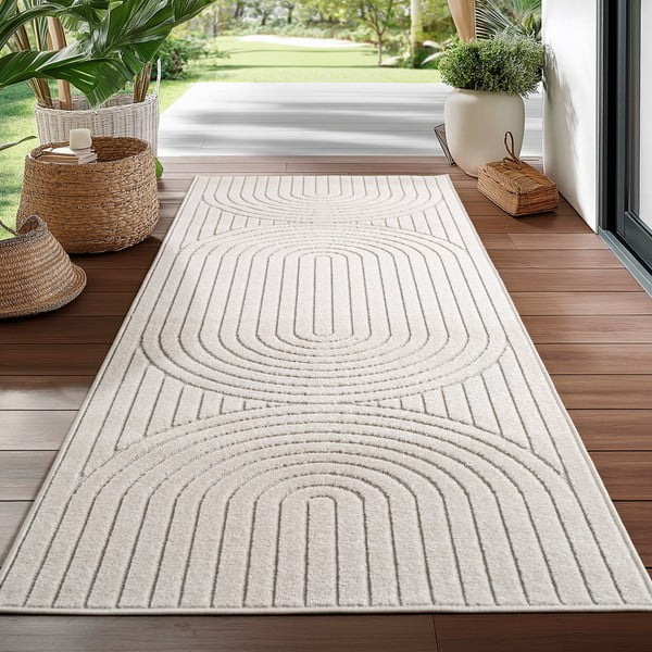 Passatoia da interno ed esterno color crema 80x250 cm Nova 1201 – Ayyildiz Carpets-image-1
