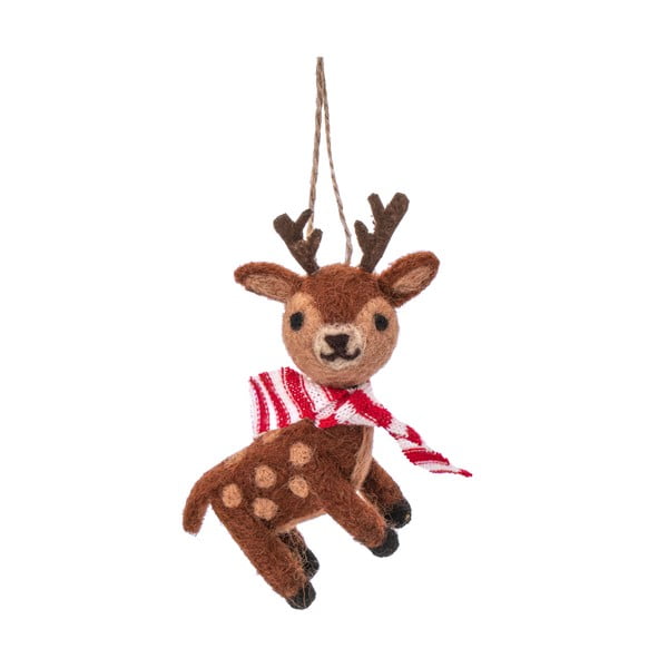 Decorazione per albero di natale in lana fatta a mano 12 cm Reindeer – Sass & Belle