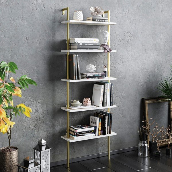 Scaffale bianco in marmo 60x174 cm Paula - Kalune Design-image-1