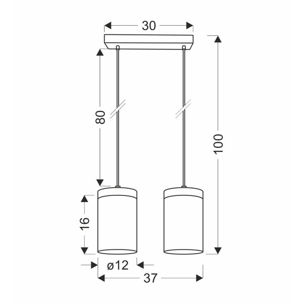 Lampada a sospensione con paralume in vetro di colore nero-naturale ø 12 cm Wels - Candellux Lighting-image-1