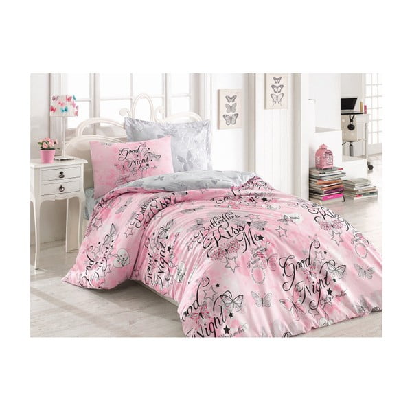 Biancheria da letto in cotone con lenzuolo per letto singolo Feeling, 160 x 220 cm - Mijolnir