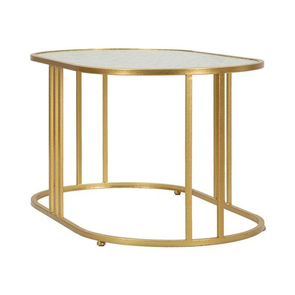 Tavolino da salotto bianco/dorato con piano in vetro 50x90 cm Antalia – Mauro Ferretti-image-3