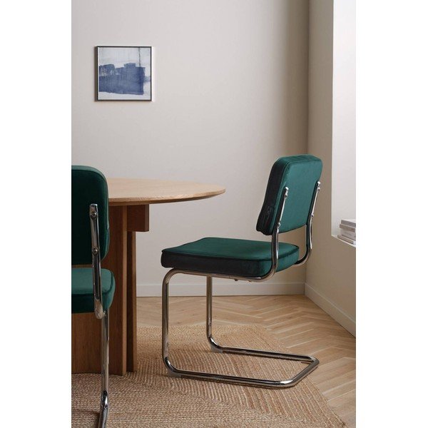 Sedie da pranzo in set verde scuro in metallo a dondolo 2 pz Hjo – Jotex-image-1