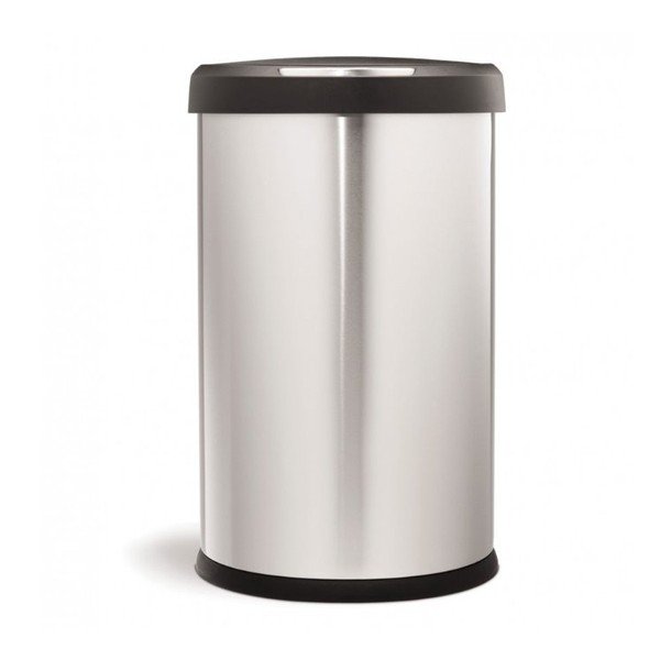 Stříbrný bezdotykový odpadkový koš simplehuman, 45 l -image-1