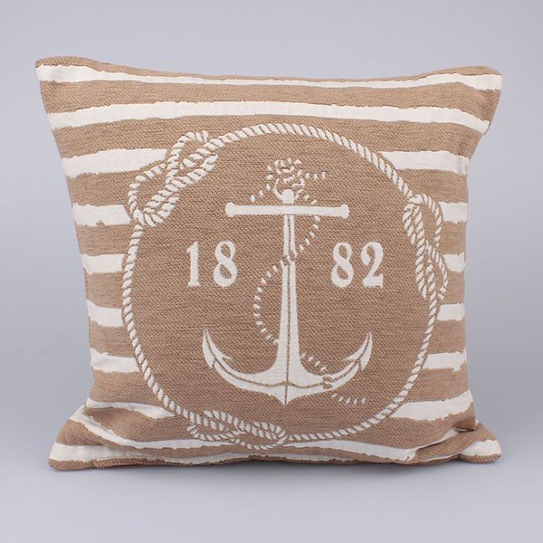 Hnědobílý povlak na polštář Dakls Anchor 1882, 40 x 40 cm