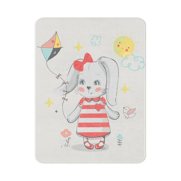 Tappeto bianco per bambini 100x140 cm Happy Bunny - Oyo Concept