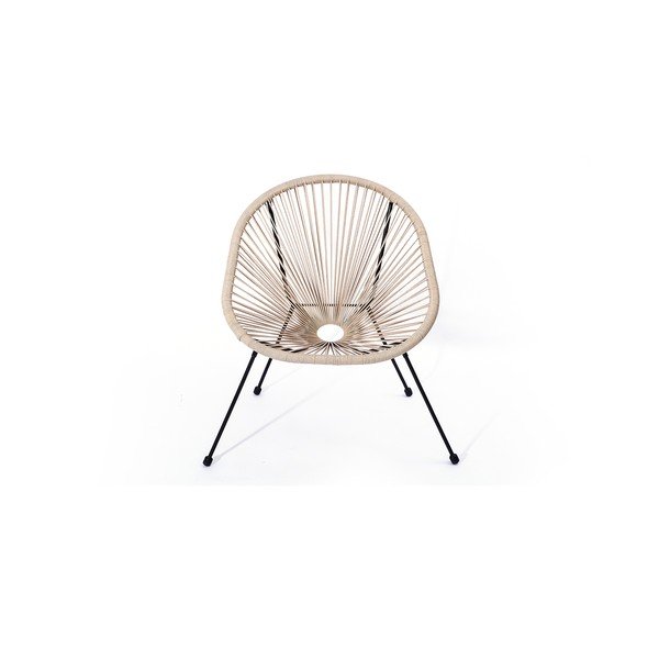 Poltrona da giardino beige in rattan artificiale Avocado - Le Bonom