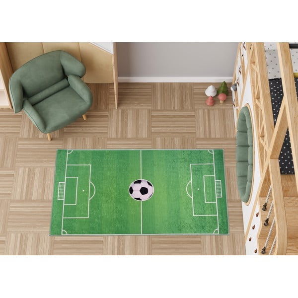 Tappeto da gioco per bambini verde lavabile 100x160 cm Soccer Time – Vitaus-image-1
